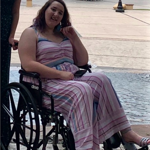 Pink Striped Jumpsuit - Picture 5 of 5